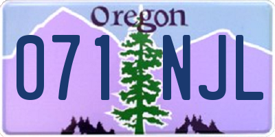 OR license plate 071NJL
