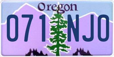 OR license plate 071NJO