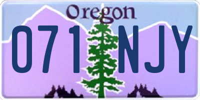 OR license plate 071NJY
