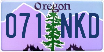 OR license plate 071NKD