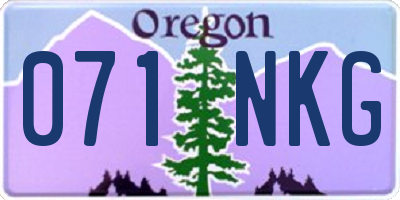 OR license plate 071NKG
