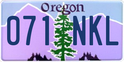 OR license plate 071NKL