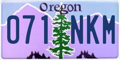 OR license plate 071NKM
