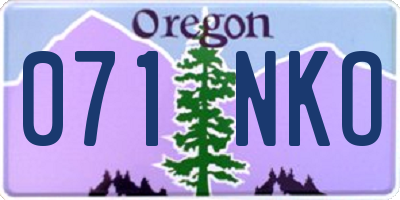 OR license plate 071NKO