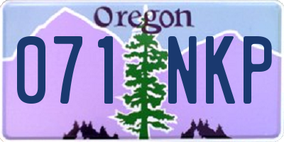 OR license plate 071NKP