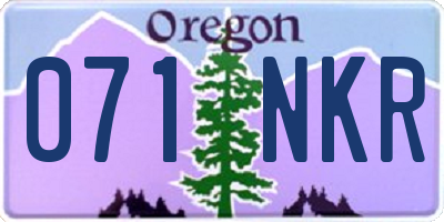 OR license plate 071NKR