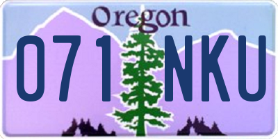 OR license plate 071NKU