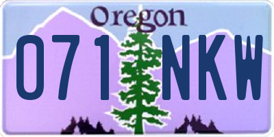 OR license plate 071NKW