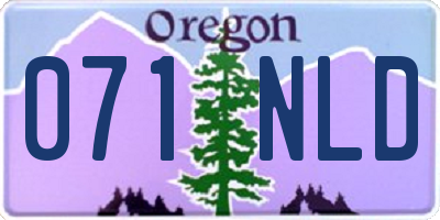 OR license plate 071NLD