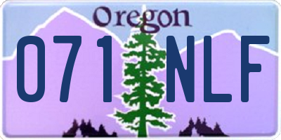 OR license plate 071NLF