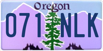 OR license plate 071NLK