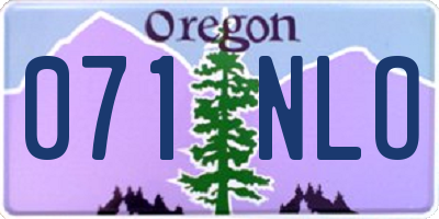 OR license plate 071NLO