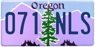 OR license plate 071NLS