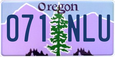 OR license plate 071NLU