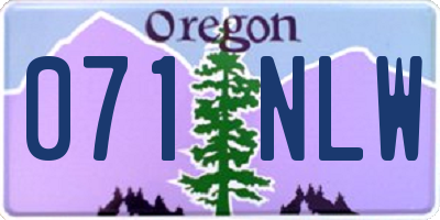 OR license plate 071NLW