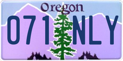 OR license plate 071NLY