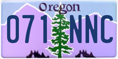 OR license plate 071NNC