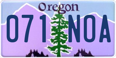 OR license plate 071NOA