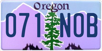 OR license plate 071NOB