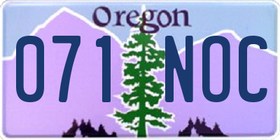 OR license plate 071NOC