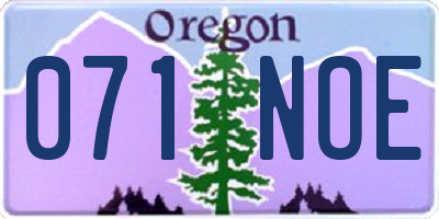 OR license plate 071NOE