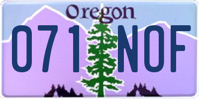 OR license plate 071NOF