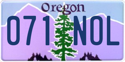 OR license plate 071NOL