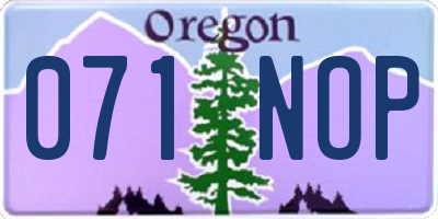 OR license plate 071NOP