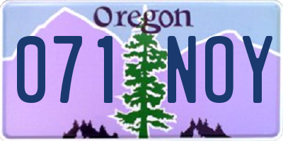 OR license plate 071NOY