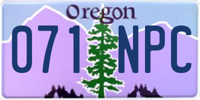 OR license plate 071NPC
