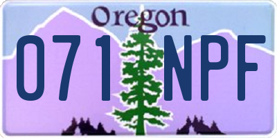 OR license plate 071NPF
