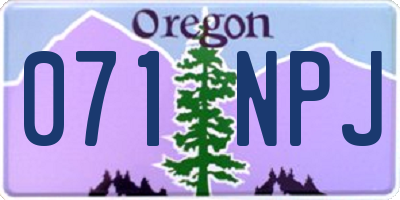 OR license plate 071NPJ