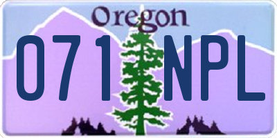 OR license plate 071NPL