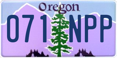 OR license plate 071NPP