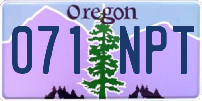 OR license plate 071NPT