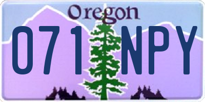 OR license plate 071NPY