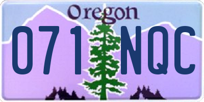 OR license plate 071NQC