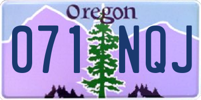 OR license plate 071NQJ