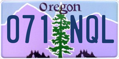 OR license plate 071NQL