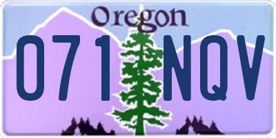 OR license plate 071NQV