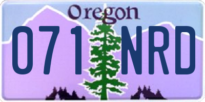 OR license plate 071NRD