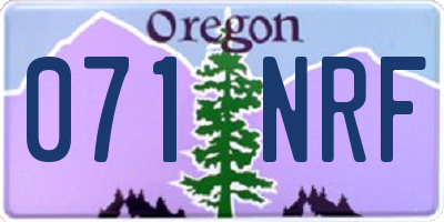 OR license plate 071NRF