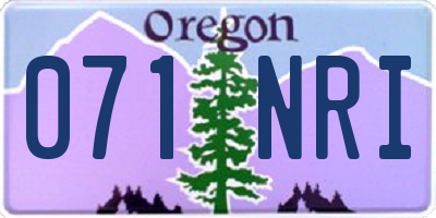 OR license plate 071NRI