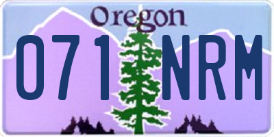 OR license plate 071NRM
