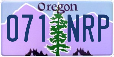 OR license plate 071NRP