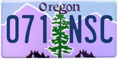 OR license plate 071NSC