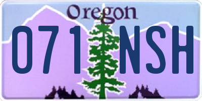 OR license plate 071NSH