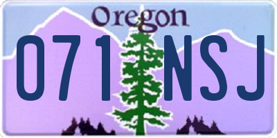 OR license plate 071NSJ