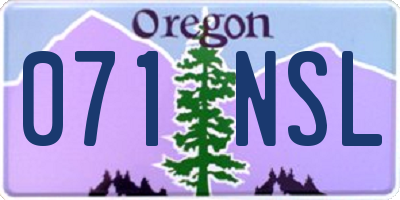 OR license plate 071NSL