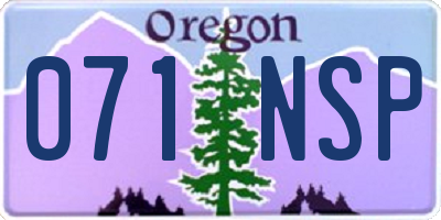 OR license plate 071NSP